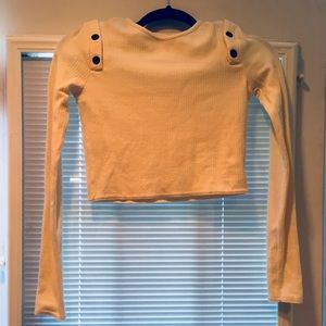 NWOT Zara cream crop shirt